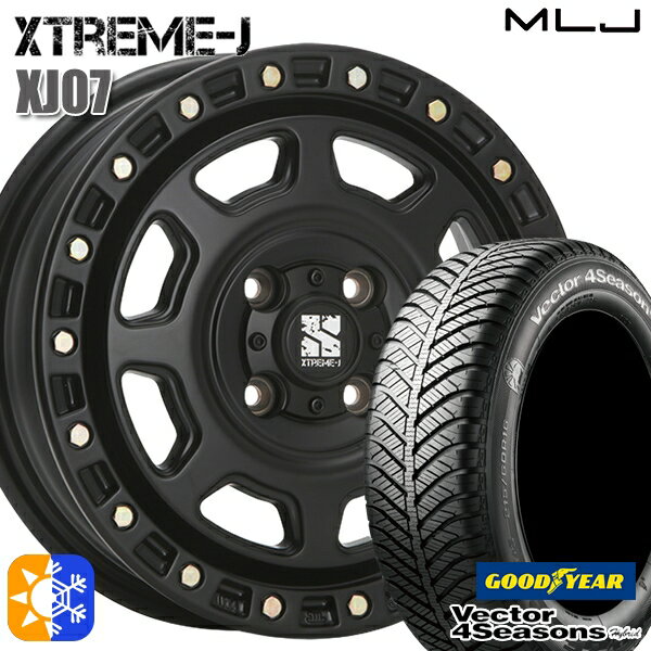 165/50R15 73H グッドイヤー ベクター フォーシーズンズ MLJ エクストリームJ XJ07 15インチ 4.5J 4H100 サテンブラック オールシーズンタイヤホイールセット