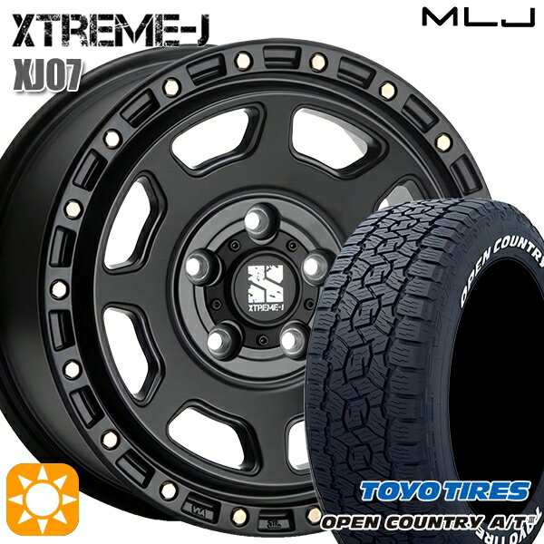 【取付対象】JEEPラングラー 285/70R17 116/113Q トーヨー オープンカントリーA/T3 ホワイトレター MLJ エクストリームJ XJ07 サテンブラック 17インチ 8.0J 5H127 サマータイヤホイールセット