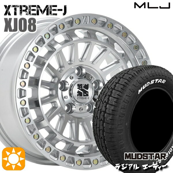 【取付対象】215/65R16 109/107L マッドスター ラジアル A/T ホワイトレター MLJ エクストリームJ XJ08 グロスマシンド 16インチ 7.0J 5H114.3 サマータイヤホイールセット