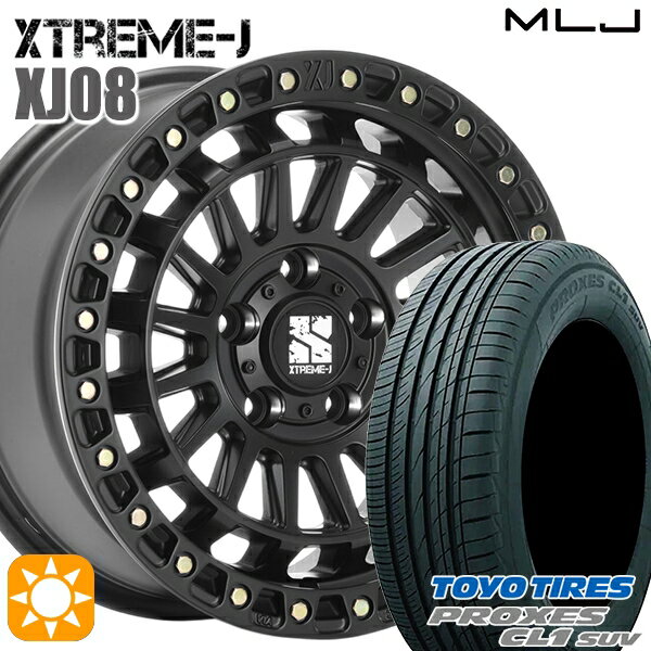 【取付対象】エスティマ ヤリスクロス 215/60R16 95V トーヨー プロクセス CL1 SUV MLJ エクストリームJ XJ08 サテンブラック 16インチ 7.0J 5H114.3 サマータイヤホイールセット