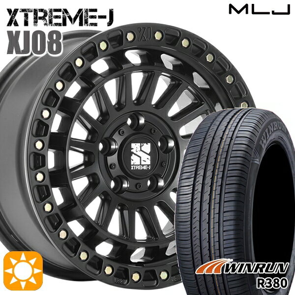 【取付対象】エスティマ ヤリスクロス 215/60R16 95H ウィンラン R380 MLJ エクストリームJ XJ08 サテンブラック 16インチ 7.0J 5H114.3 サマータイヤホイールセット
