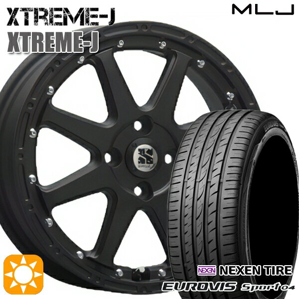 【取付対象】165/60R14 75H ロードストーン ユーロビズ Sport 04 MLJ エクストリームJ フラットブラック 14インチ 4.5J 4H100 サマータイヤホイールセット