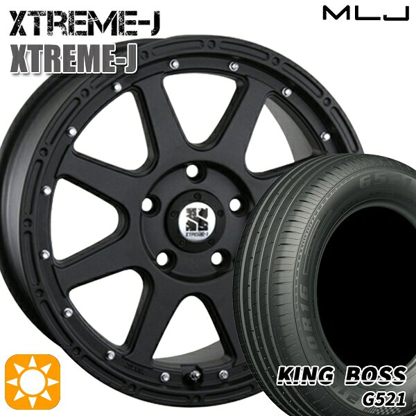 【取付対象】215/60R16 95V キングボス G521 MLJ エクストリームJ フラットブラック 16インチ 7.0J 5H114.3 サマータイヤホイールセット