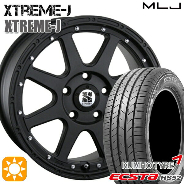 【取付対象】215/60R17 100V XL クムホ エクスタ HS52 MLJ エクストリームJ フラットブラック 17インチ 7.5J 5H114.3 サマータイヤホイールセット