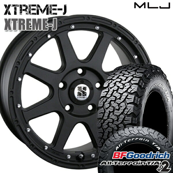 【18日限定!ダイヤモンド会員限定P13倍!】 245/75R16 120/116S RWL BFグッドリッチ オールテレーン T/A KO2 MLJ エクストリームJ フラットブラック 16インチ 7.0J 5H114.3 サマータイヤホイールセット