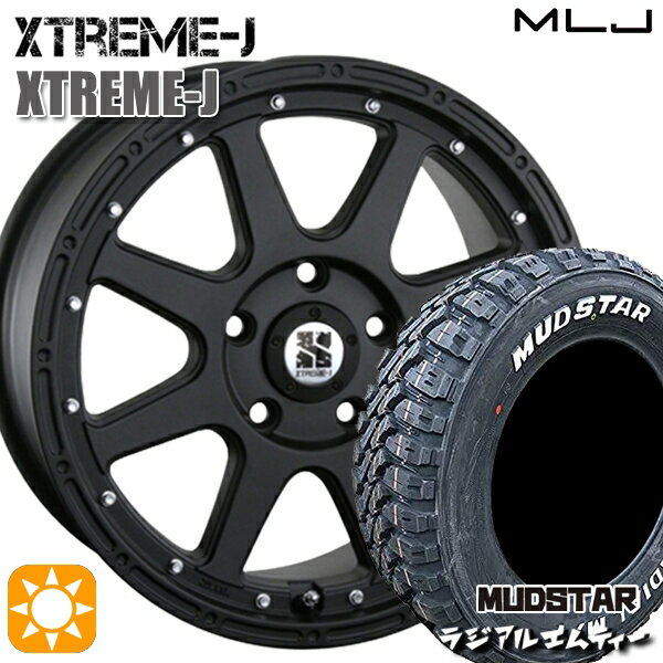 【取付対象】215/60R16 99T XL マッドスター ラジアル M/T ホワイトレター MLJ エクストリームJ フラットブラック 16インチ 7.0J 5H114.3 サマータイヤホイールセット
