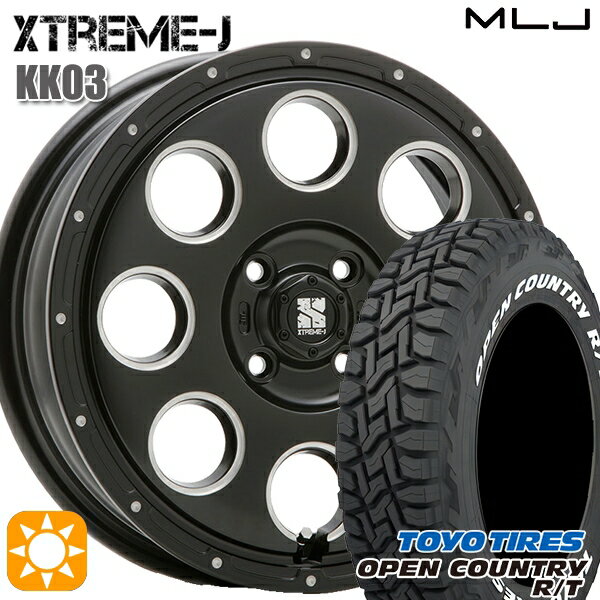 【取付対象】155/65R14 75Q WL トーヨー オープンカントリー R/T ホワイトレター MLJ エクストリームJ KK03 サテンブラックミルド 14インチ 4.5J 4H100 サマータイヤホイールセット