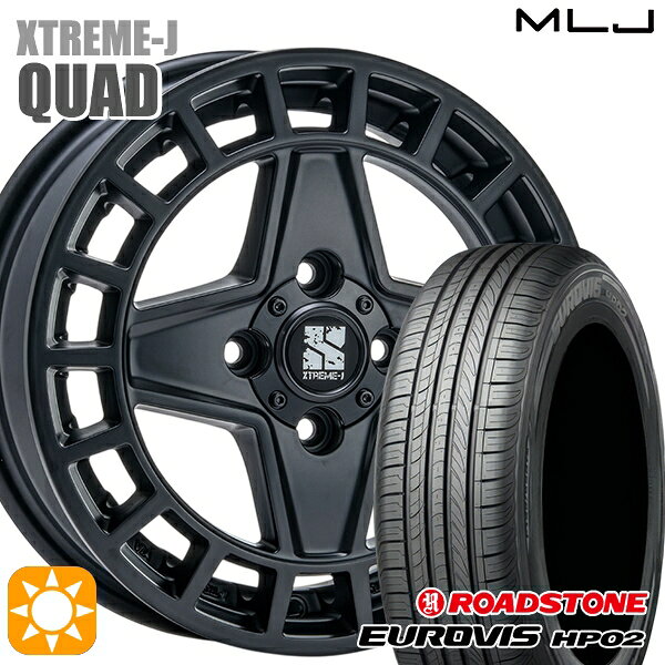 【取付対象】155/65R14 ネクセン ロードストーン ユーロビズ HP02 MLJ エクストリームJ QUAD SB 14インチ 4.5J 4H100+45 サマータイヤホイールセット
