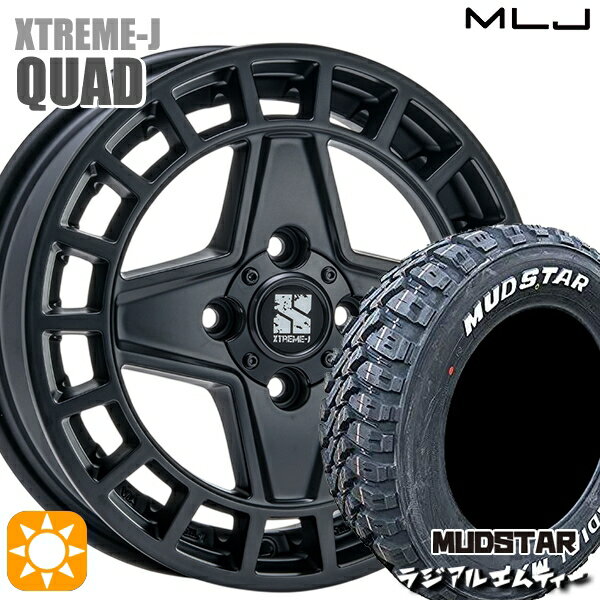 【取付対象】軽トラ 145/80R12 80/78N マッドスター ラジアル M/T ホワイトレター MLJ エクストリームJ QUAD SB 12インチ 4.0J 4H100+43 サマータイヤホイールセット
