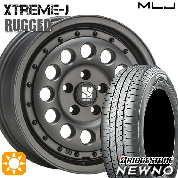 【取付対象】エルグランド クロスロード 215/65R16 98H ブリヂストン ニューノ MLJ エクストリームJ ラギッド ガンブラック 16インチ 6.5J 5H114.3 サマータイヤホイールセット