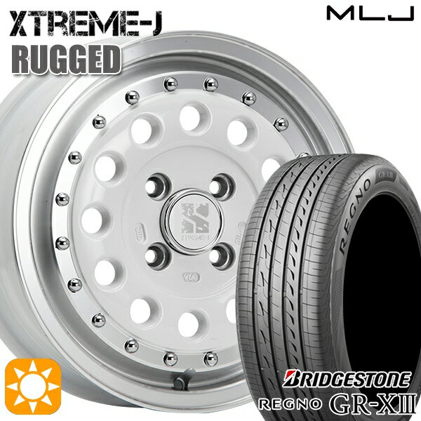 【取付対象】155/65R14 75H ブリヂストン レグノ GR-X3 MLJ エクストリームJ ラギッド ホワイトポリッシュ 14インチ 5.0J 4H100 サマータイヤホイールセット
