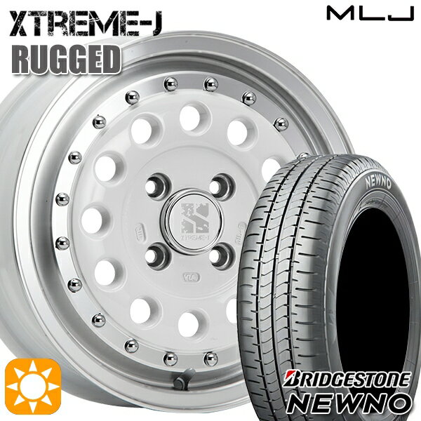 【取付対象】155/65R14 75H ブリヂストン ニューノ MLJ エクストリームJ ラギッド ホワイトポリッシュ 14インチ 5.0J 4H100 サマータイヤホイールセット