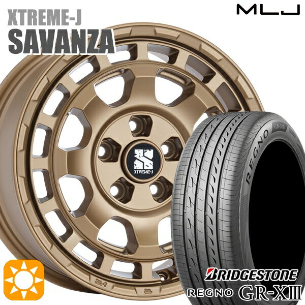 【取付対象】エスティマ ヤリスクロス 215/60R16 95V ブリヂストン レグノ GRX3 MLJ エクストリームJ SAVANZA BR 16インチ 7.0J 5H114.3+35 サマータイヤホイールセット
