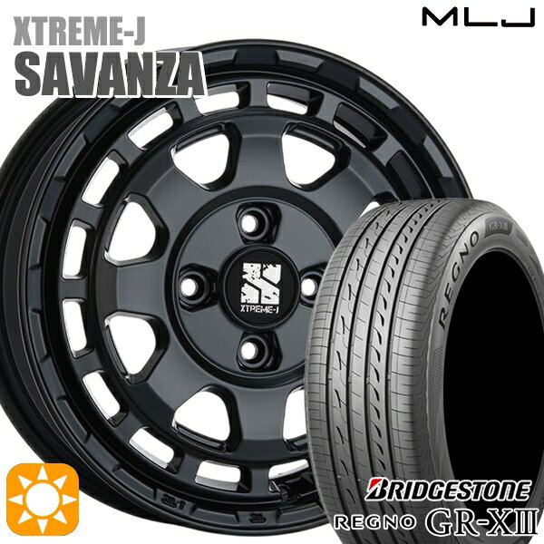 【取付対象】165/55R14 72V ブリヂストン レグノ GRX3 MLJ エクストリームJ SAVANZA SB 14インチ 4.5J 4H100+43 サマータイヤホイールセット