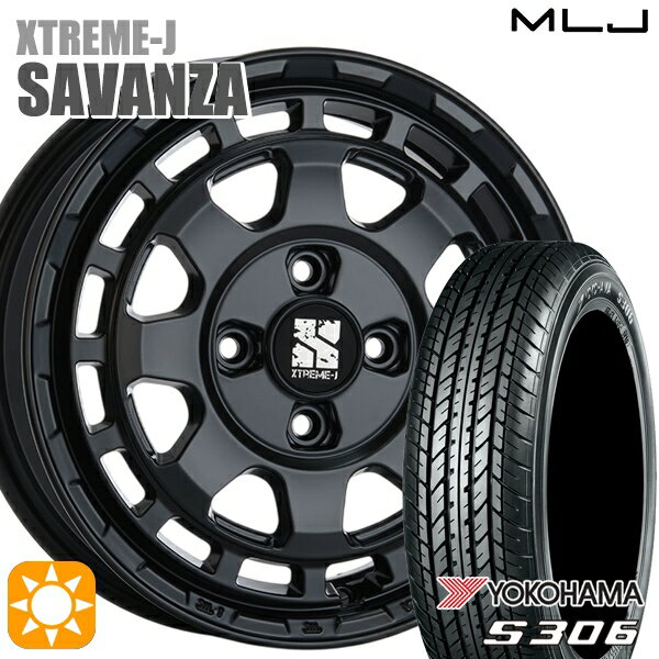 【取付対象】155/65R14 75S ヨコハマ S306 MLJ エクストリームJ SAVANZA SB 14インチ 4.5J 4H100+43 サマータイヤホイールセット