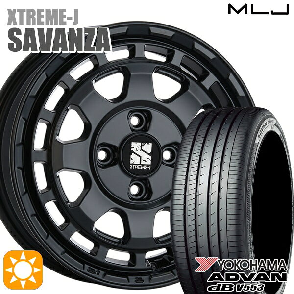 【取付対象】155/65R14 75H ヨコハマ アドバンデシベル V553 MLJ エクストリームJ SAVANZA SB 14インチ 4.5J 4H100+43 サマータイヤホイールセット