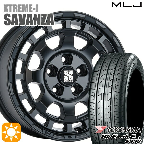 【取付対象】ヤリスクロス 205/65R16 95H ヨコハマ ブルーアース ES32 MLJ エクストリームJ SAVANZA SB 16インチ 7.0J 5H114.3+35 サマータイヤホイールセット