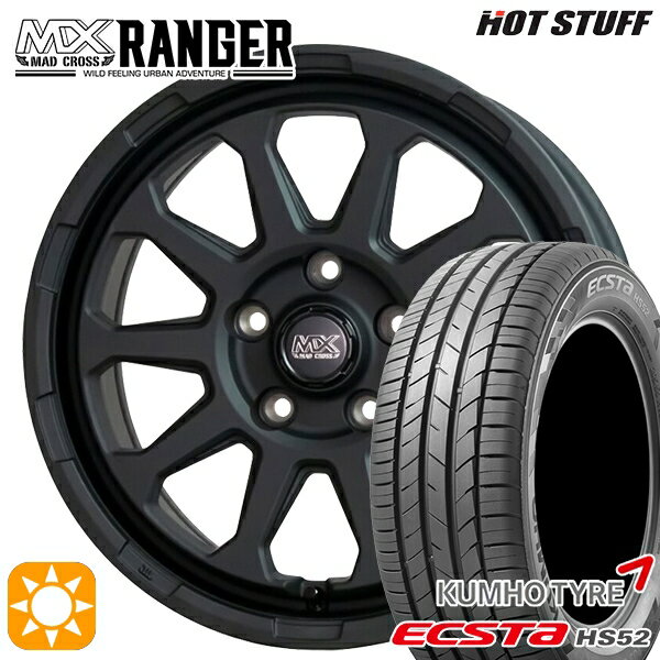 【取付対象】215/60R17 100V XL クムホ エクスタ HS52 ホットスタッフ マッドクロス レンジャー マットブラック 17インチ 7.0J 5H114.3 サマータイヤホイールセット