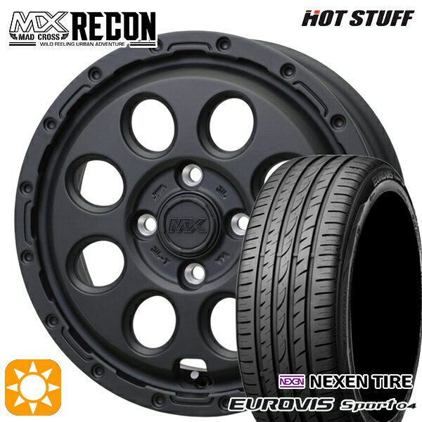 【取付対象】エブリィワゴン 165/60R14 75H ロードストーン ユーロビズ Sport 04 ホットスタッフ マッドクロス リーコン MBK 14インチ 4.5J 4H100 +45 サマータイヤホイールセット