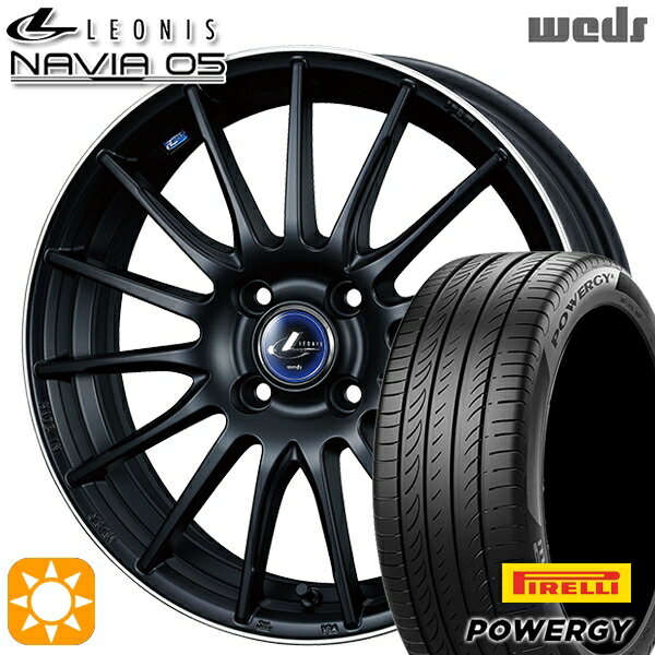 【取付対象】185/60R15 84H ピレリ パワジー Weds ウェッズ レオニス ナヴィア05 MBP (マットブラック リムポリッシュ) 15インチ 5.5J 4H100 サマータイヤホイールセット