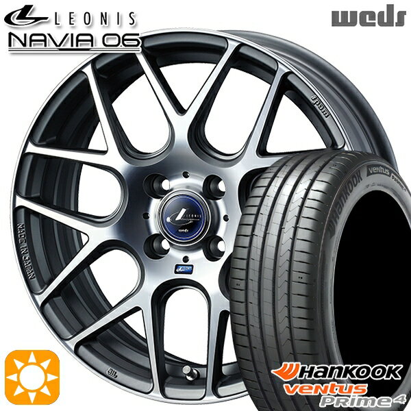 【取付対象】195/55R16 87V ハンコック veNtus PRime4 K135 Weds ウェッズ レオニス ナヴィア06 MGMC (マットガンメタマシニングカット) 16インチ 6.0J 4H100 サマータイヤホイールセット