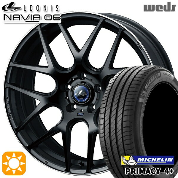 【取付対象】アイシス ノア 215/45R17 91W XL ミシュラン プライマシー4プラス Weds ウェッズ レオニス ナヴィア06 MBP (マットブラックリムポリッシュ) 17インチ 7.0J 5H114.3 サマータイヤホイールセット
