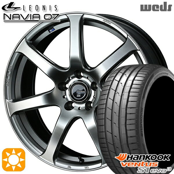 【取付対象】225/40R19 93Y XL ハンコック veNtus S1 evo3 K127 Weds ウェッズ レオニス ナヴィア07 HSB (ハイパーシルバーブラック) 19インチ 8.0J 5H114.3 サマータイヤホイールセット