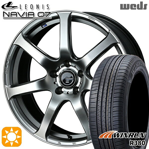 【取付対象】マツダ6 エクストレイル 225/60R18 104V XL ウィンラン R380 Weds ウェッズ レオニス ナヴィア07 HSB (ハイパーシルバーブラック) 18インチ 7.0J 5H114.3 サマータイヤホイールセット