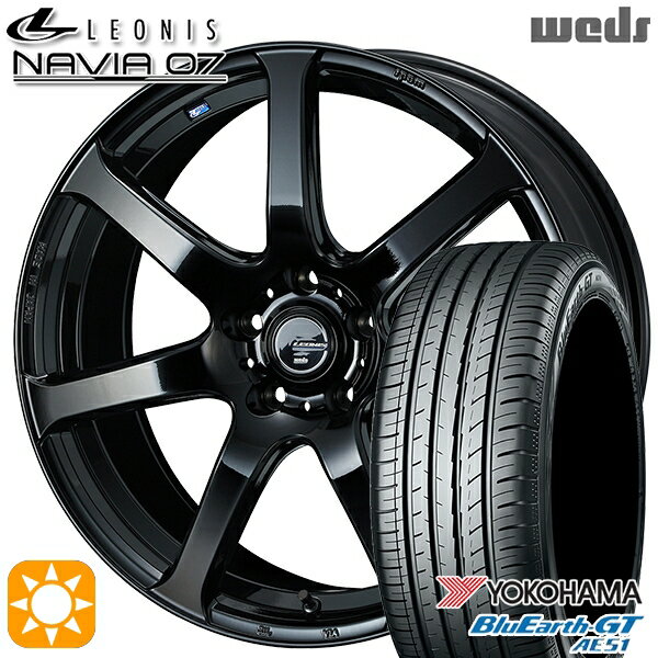 【18日限定!ダイヤモンド会員限定P13倍!】 リーフ レヴォーグ 215/50R17 95W XL ヨコハマ ブルーアースGT AE51 Weds ウェッズ レオニス ナヴィア07 PBK (プレミアムブラック) 17インチ 7.0J 5H114.3 サマータイヤホイールセット