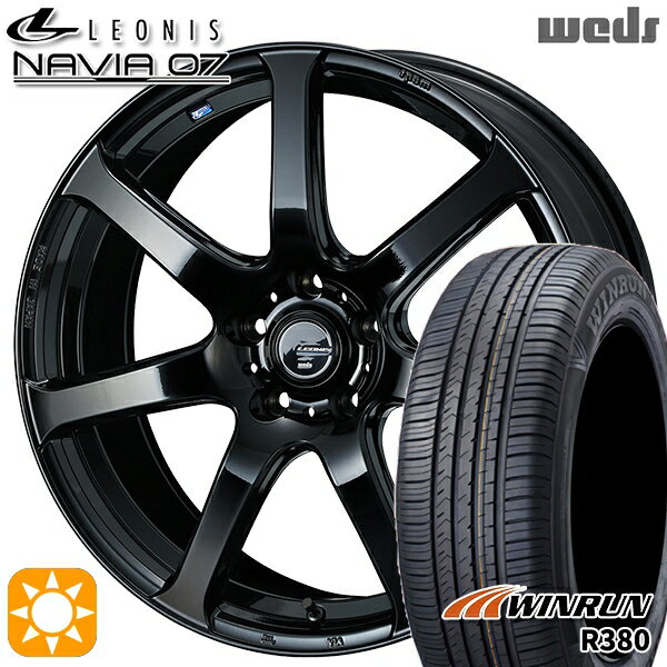 【取付対象】マツダ6 エクストレイル 225/60R18 104V XL ウィンラン R380 Weds ウェッズ レオニス ナヴィア07 PBK (プレミアムブラック) 18インチ 7.0J 5H114.3 サマータイヤホイールセット