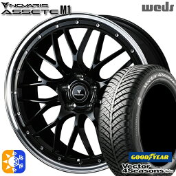 235/50R18 101H XL グッドイヤー ベクター フォーシーズンズ Weds ウェッズ ノヴァリス アセット M1 ブラック/リムポリッシュ 18インチ 8.0J 5H114.3 オールシーズンタイヤホイールセット