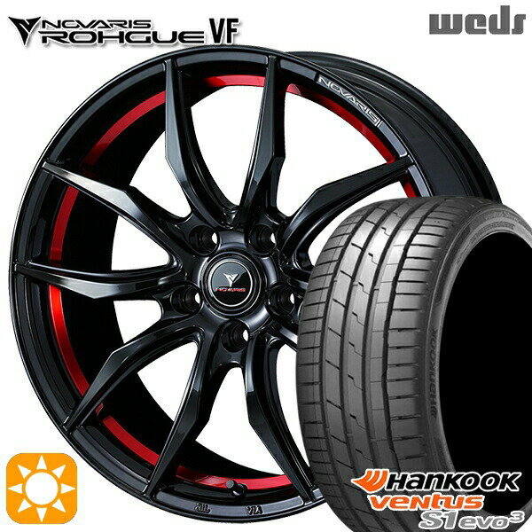 【18日限定!ダイヤモンド会員限定P13倍!】 215/40R18 89Y XL ハンコック veNtus S1 evo3 K127 Weds ウェッズ ノヴァリス ローグ VF ピアノブラック/レッドライン 18インチ 7.0J 5H114.3 サマータイヤホイールセット