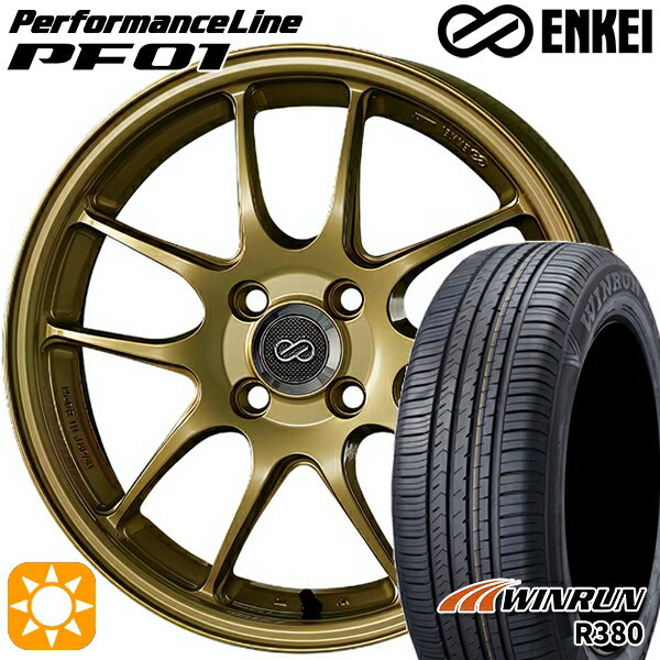 【取付対象】マツダ6 エクストレイル 225/60R18 104V XL ウィンラン R380 ENKEI エンケイ パフォーマンスライン PF01 ゴールド 18インチ 7.0J 5H114.3 サマータイヤホイールセット