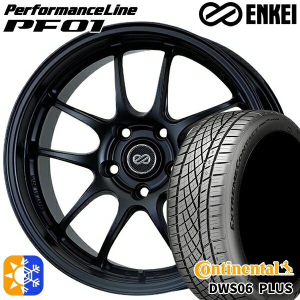 215/40R18 89Y XL コンチネンタル DWS06+ ENKEI エンケイ パフォーマンスライン PF01 マットブラック 18インチ 7.0J 5H114.3 オールシーズンタイヤホイールセット