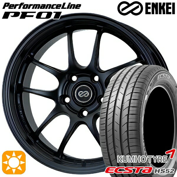 【取付対象】215/60R17 100V XL クムホ エクスタ HS52 ENKEI エンケイ パフォーマンスライン PF01 マットブラック 17インチ 7.5J 5H100 サマータイヤホイールセット