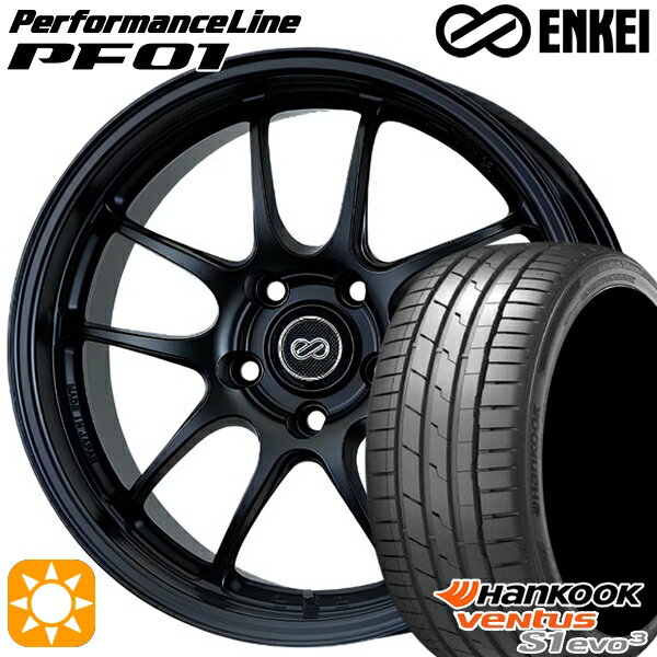 5/20ポイント5倍★215/40R18 89Y XL ハンコック veNtus S1 evo3 K127 ENKEI エンケイ パフォーマンスライン PF01 マットブラック 18インチ 7.5J 5H114.3 サマータイヤホイールセット