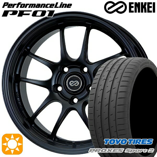 【取付対象】225/40R18 92Y XL トーヨー プロクセススポーツ2 ENKEI エンケイ パフォーマンスライン PF01 マットブラック 18インチ 7.0J 5H114.3 サマータイヤホイールセット