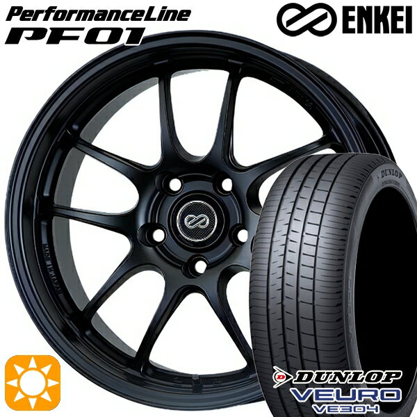 最大2,000円OFFクーポン★235/55R18 100V ダンロップ ビューロ VE304 ENKEI エンケイ パフォーマンスライン PF01 マットブラック 18インチ 7.5J 5H114.3 サマータイヤホイールセット