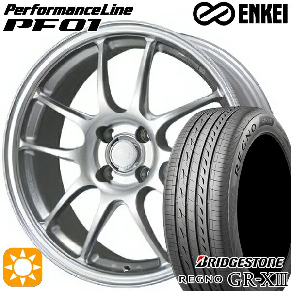 【取付対象】アクア クロスビー 185/55R16 83V ブリヂストン レグノ GR-X3 ENKEI エンケイ パフォーマンスライン PF01 スパークルシルバー 16インチ 6.5J 4H100 サマータイヤホイールセット