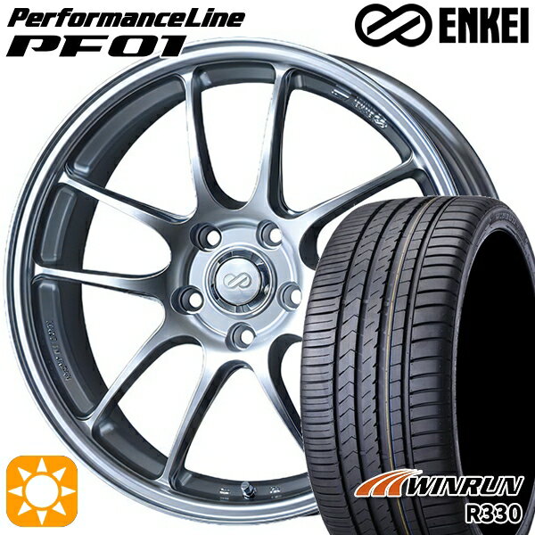 【取付対象】BP系レガシィアウトバック 215/55R17 98W XL ウィンラン R330 ENKEI エンケイ パフォーマンスライン PF01 スパークルシルバー 17インチ 7.5J 5H100 サマータイヤホイールセット
