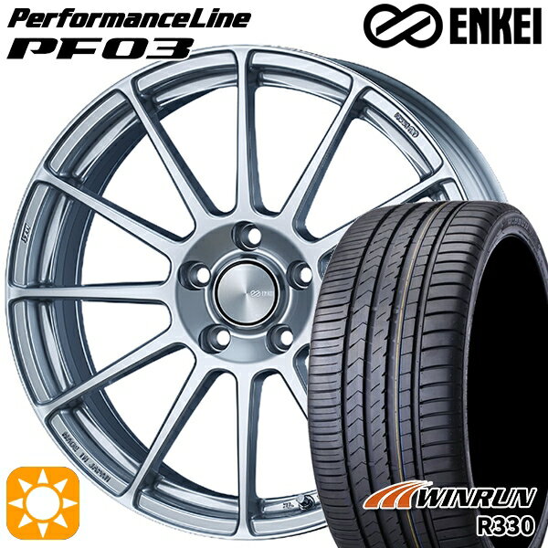 【取付対象】215/40R18 89W XL ウィンラン R330 ENKEI エンケイ パフォーマンスライン PF03 スパークルシルバー 18インチ 7.0J 5H100 サマータイヤホイールセット