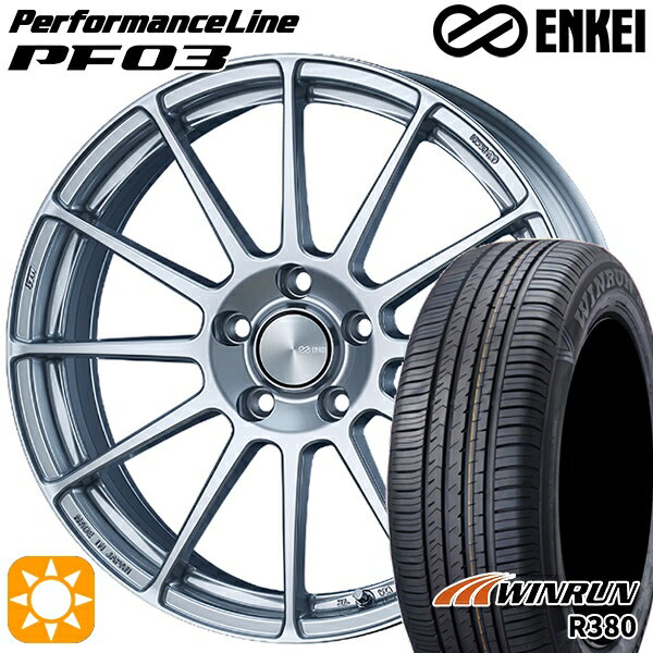 【取付対象】マツダ6 エクストレイル 225/60R18 104V XL ウィンラン R380 ENKEI エンケイ パフォーマンスライン PF03 スパークルシルバー 18インチ 7.0J 5H114.3 サマータイヤホイールセット