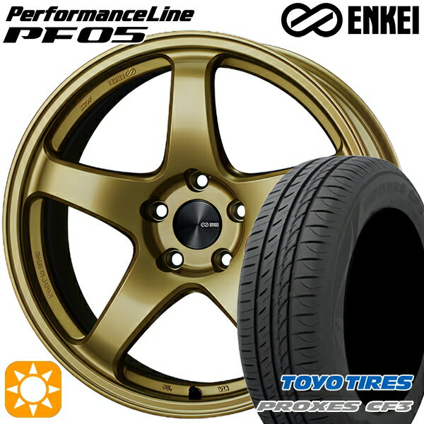 【取付対象】フォレスターSK9/SKE エクストレイル 225/55R17 101V XL トーヨー プロクセス CF3 ENKEI エンケイ パフォーマンスライン PF05 ゴールド 17インチ 7.0J 5H114.3 サマータイヤホイールセット