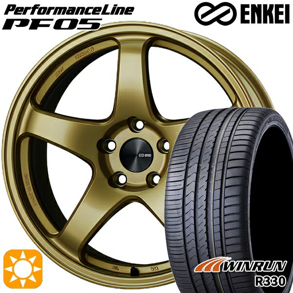 【取付対象】ノア ヴォクシー 215/35R19 85W XL ウィンラン R330 ENKEI エンケイ パフォーマンスライン PF05 ゴールド 19インチ 8.0J 5H114.3 サマータイヤホイールセット