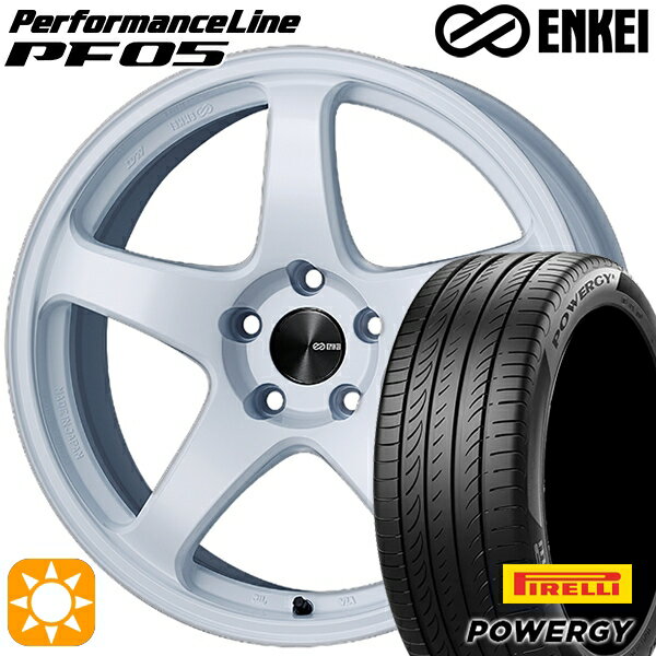 【18日限定!ダイヤモンド会員限定P13倍!】 205/45R17 88W XL ピレリ パワジー ENKEI エンケイ パフォーマンスライン PF05 ホワイト 17インチ 7.0J 4H100 サマータイヤホイールセット