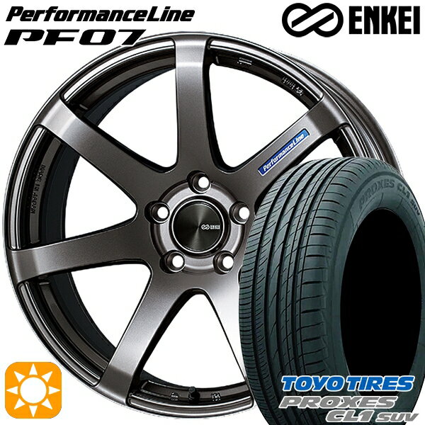 5/10はポイント5倍！225/60R18 100H トーヨー プロクセス CL1 SUV ENKEI エンケイ パフォーマンスライン PF07 ダークシルバー 18インチ 8.0J 5H114.3 サマータイヤホイールセット