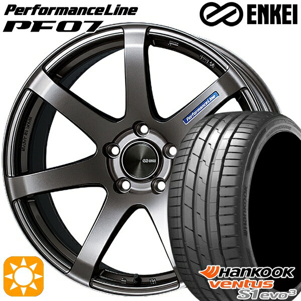 【取付対象】215/45R18 93Y XL ハンコック veNtus S1 evo3 K127 ENKEI エンケイ パフォーマンスライン PF07 ダークシルバー 18インチ 7.0J 5H114.3 サマータイヤホイールセット