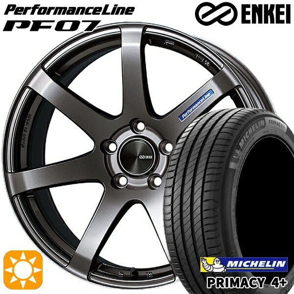 【取付対象】リーフ レヴォーグ 215/50R17 95W XL ミシュラン プライマシー4プラス ENKEI エンケイ パフォーマンスライン PF07 ダークシルバー 17インチ 7.0J 5H114.3 サマータイヤホイールセット