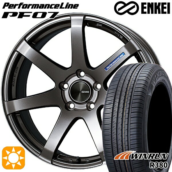 【取付対象】マツダ6 エクストレイル 225/60R18 104V XL ウィンラン R380 ENKEI エンケイ パフォーマンスライン PF07 ダークシルバー 18インチ 7.5J 5H114.3 サマータイヤホイールセット