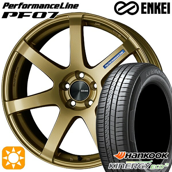 【取付対象】165/50R16 77V XL ハンコック KlnERGy ECO2 K435 ENKEI エンケイ パフォーマンスライン PF07 ゴールド 16インチ 5.0J 4H100 サマータイヤホイールセット